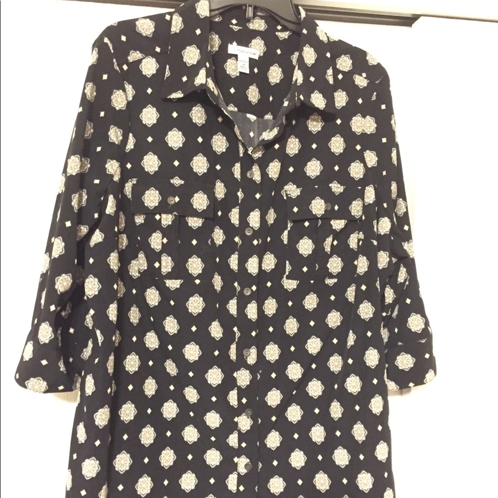 Croft & Barrow Print Button Down Top - NWT